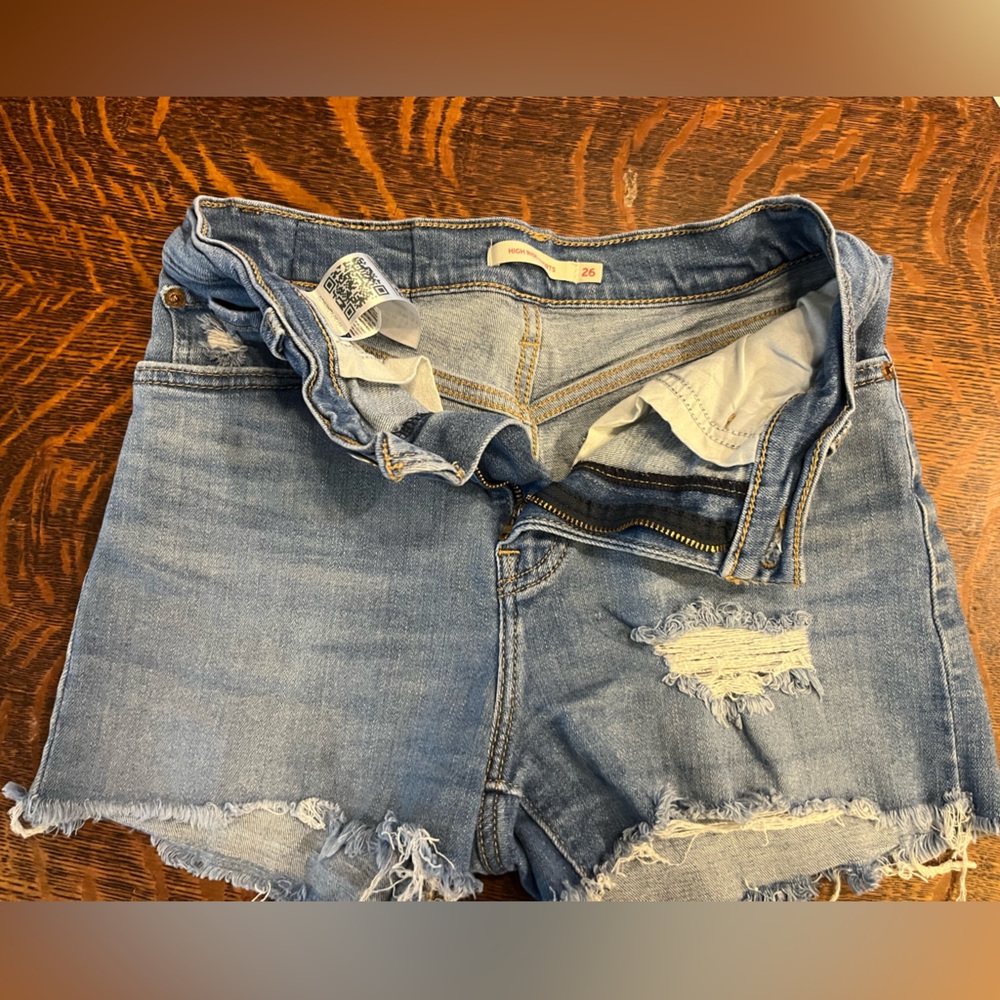 Levi's Blue Jean Shorts Distressed Vintage Style